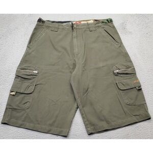 APCO Cargo Shorts Men 38 Green Cotton Comfort Fit Lightweight Streetwear Outdoor
